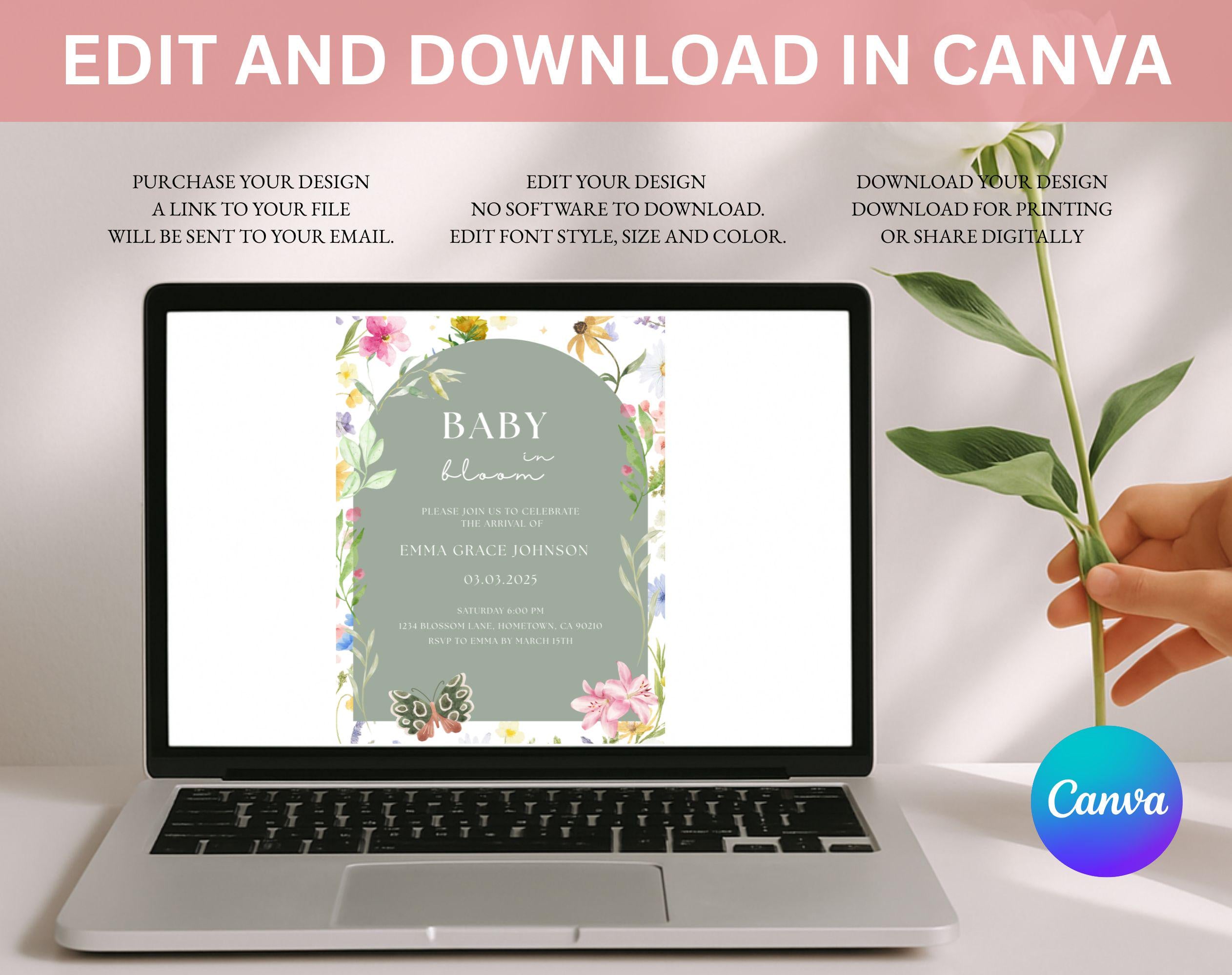 Baby in Bloom Baby Shower Invitation