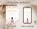 Pink and Gold Quinceañera Sweet 15 Birthday Invitation