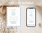 Blue and White I Do BBQ Invitation