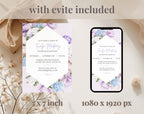 Elegant Purple Floral 80th Birthday Invitation