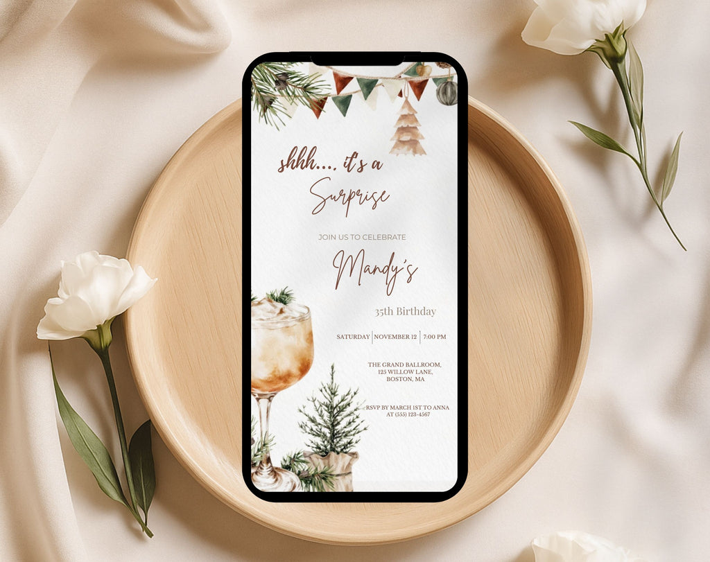 35th winter Birthday Invitation