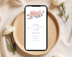 Blush Pink Floral Wedding Invitation