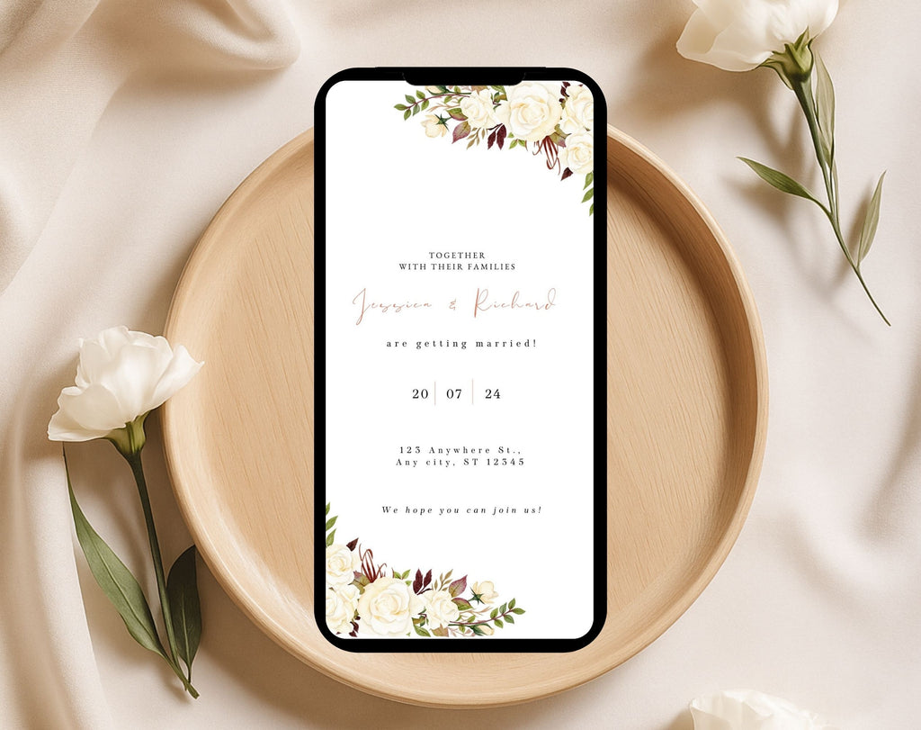 Ivory Rose Wedding Invitation