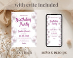 Elegant 2 Pink and White 21st Birthday Invitation