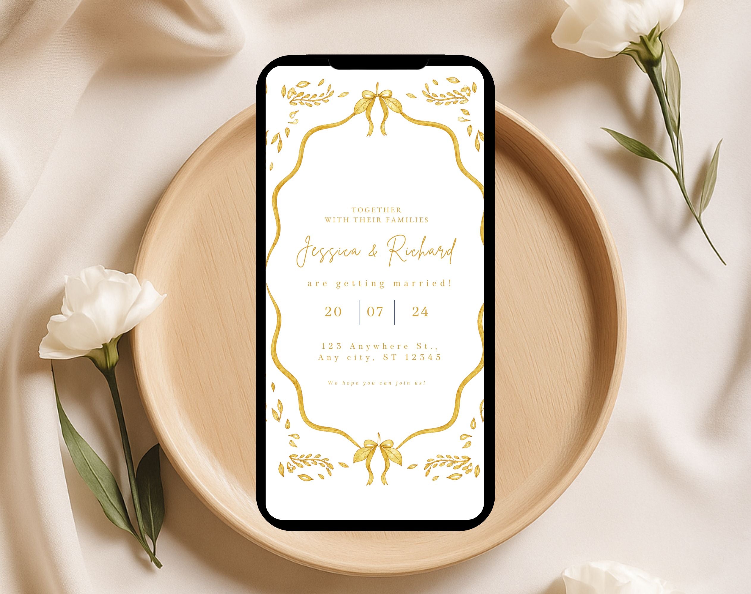 Elegant Gold Wedding Invitation