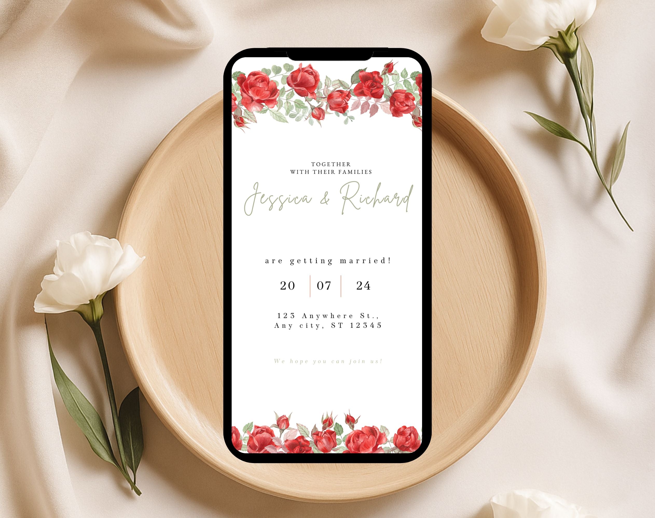 Red Rose Wedding Invitation