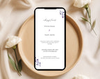 Elegant Purple Floral Wedding Invitation