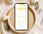 Golden 40th  Wedding Anniversary Invite White Gold
