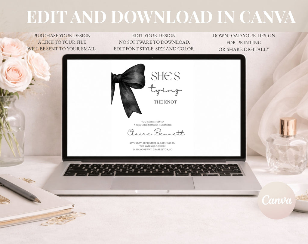 She's Tying the Knot Baby Shower Invitation