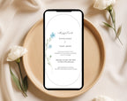 Blue Wildflower Wedding Invitation Template | Editable Minimalist Floral Wedding Invite