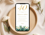 40th White Gold Wedding Anniversary Invitation
