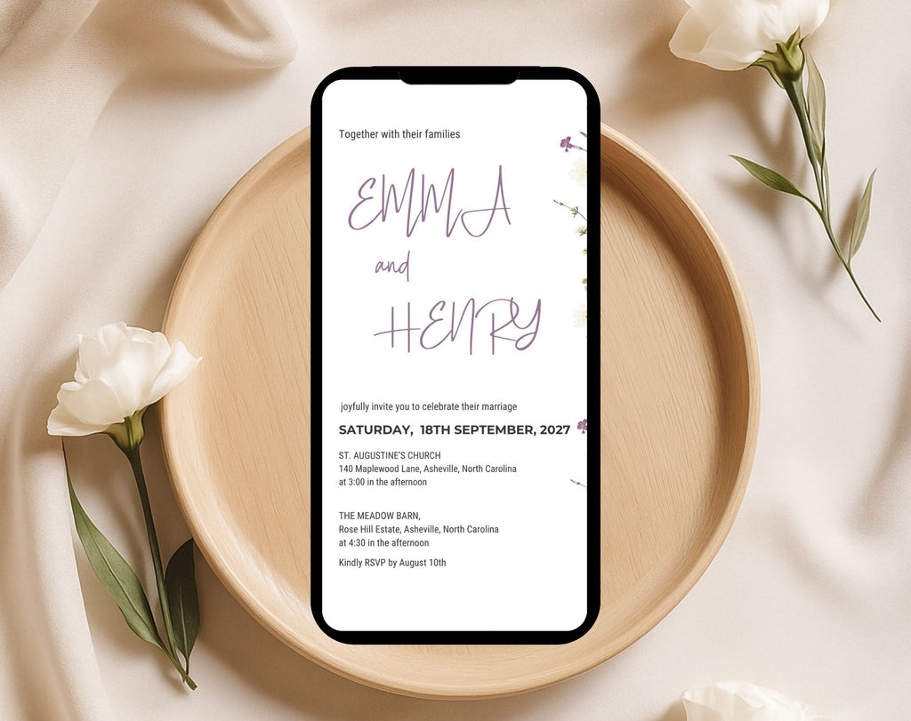 Wildflower Wedding Invitation Template