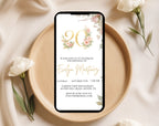 Elegant Floral 20th Birthday Invitation