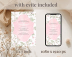 Elegant Pink Floral Bridal Shower Invitation