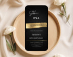 50th gold black Birthday Party Invitation