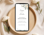 Minimal Save the Date Beige Green Wedding Invitation