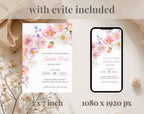 Elegant Pink Flower Floral Birthday Invitation