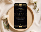 Black and Gold 1920s Murder Mystery 30th Birthday Invitation