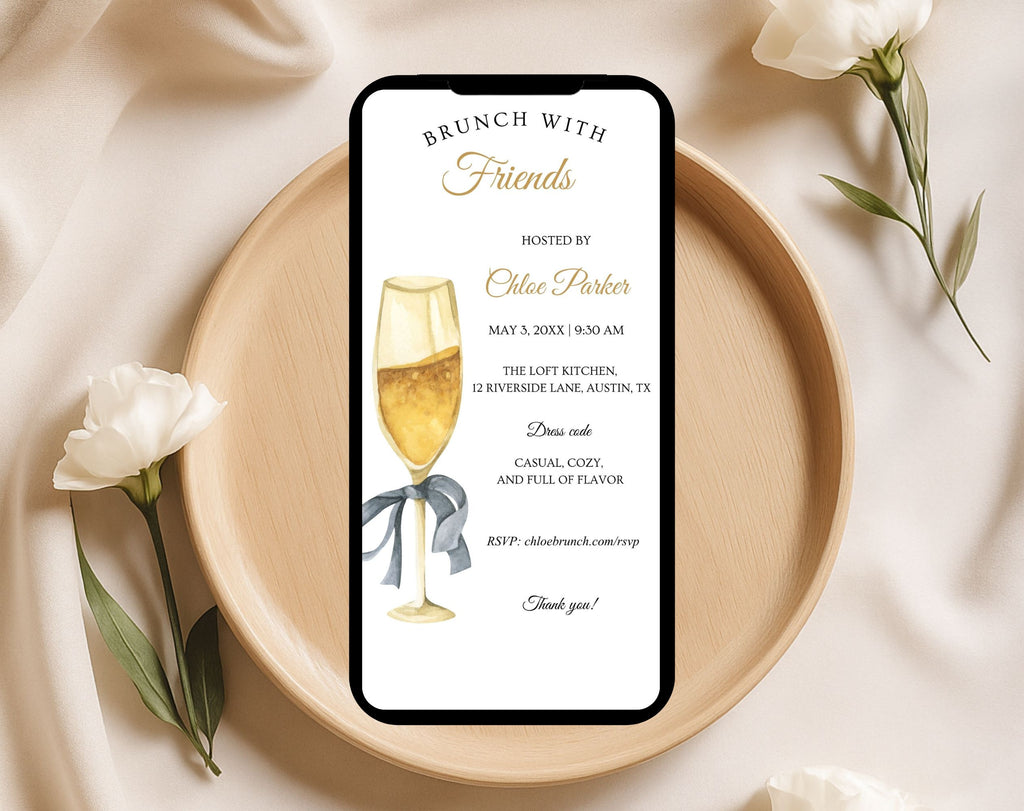 ElegantGold Birthday Brunch Invitation