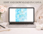 Winter Birthday Invitation Blue Snowflake 50th Party Invite Editable Template Evite Instant Download