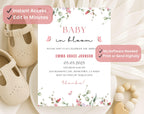 Baby in Bloom Pink Baby Shower Invitation