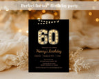 Black Gold 60th Birthday Invitation