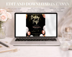 Black & Gold Birthday Invitation