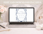 Blue Mediterranean Wedding Invitation