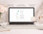 Blue Wildflower Wedding Invitation Template | Editable Minimalist Floral Wedding Invite
