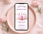 Girls Pink Bowling 10th Birthday Invitation
