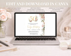 Elegant Floral 50th Birthday Invitation