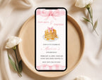 Pink Pancakes and Pajamas 6th Birthday Invitation