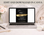 40th gold black Birthday Party Invitation
