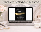 50th gold black Birthday Party Invitation