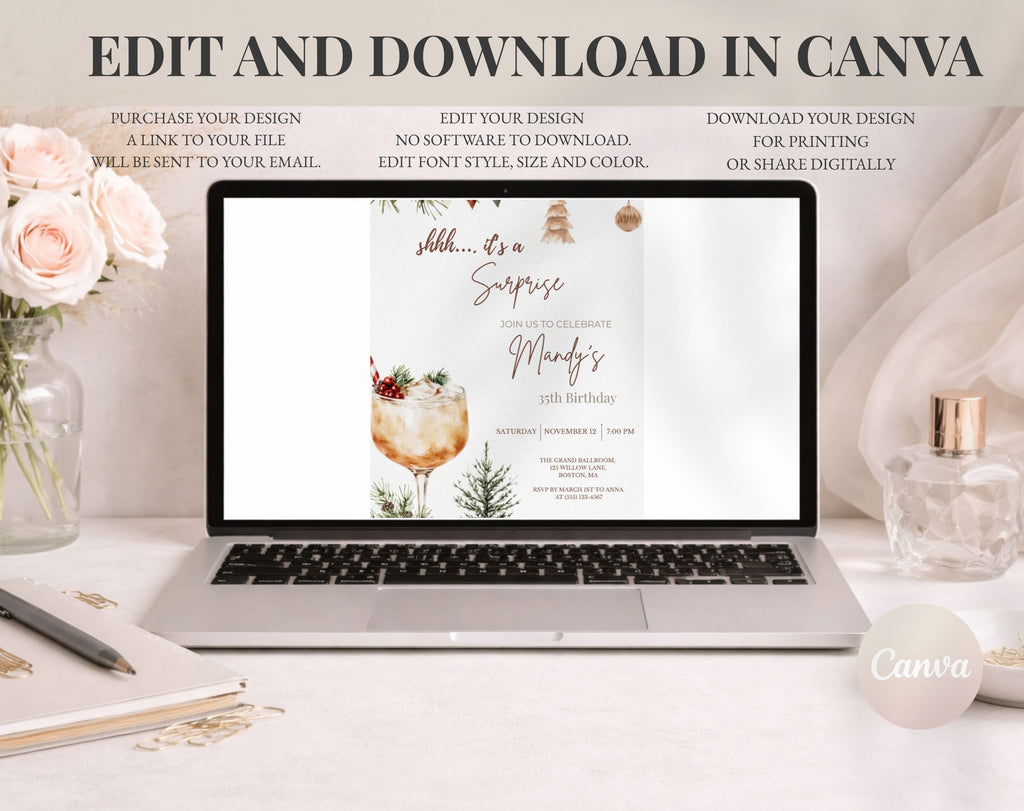 35th winter Birthday Invitation