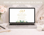 40th White Gold Wedding Anniversary Invitation