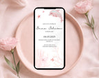 Pink Ocean first Birthday Invitation
