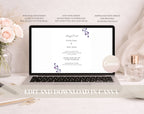 Elegant Purple Floral Wedding Invitation