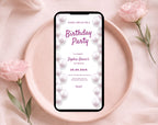 Elegant 2 Pink and White 21st Birthday Invitation