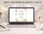 Peach and Green Floral Bridal Shower Invitation