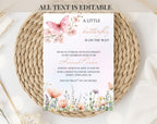 Pink Butterfly Baby Shower Invitation
