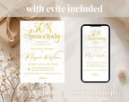 Golden 50th  Wedding Anniversary Invite White Gold