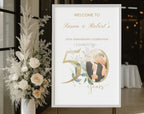 Elegant 50th Anniversary Welcome Sign Template