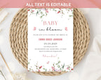 Baby in Bloom Pink Baby Shower Invitation