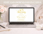 Golden 50th  Wedding Anniversary Invite White Gold