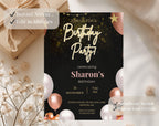 Black & Gold Birthday Invitation