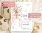 Pink Baby in Bloom Baby Shower Invitation