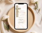 Floral Baptism invitation: