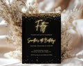 Black Gold 50th Birthday Invitation