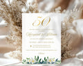 50th White Gold Wedding Anniversary Invitation